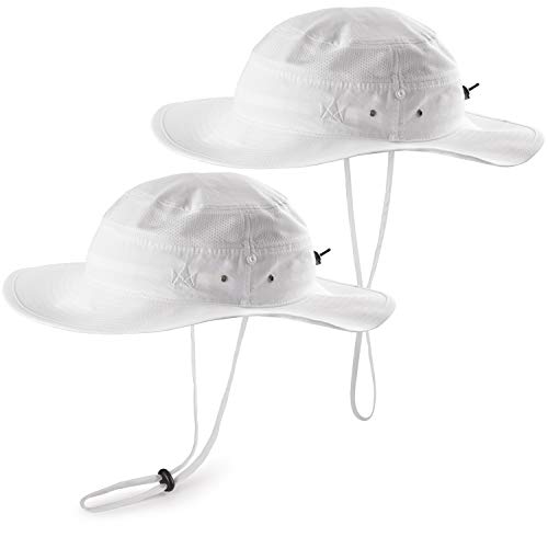 The Friendly Swede Sun Hat 2-Pack - Fishing Boonie Hat for Safari (White)