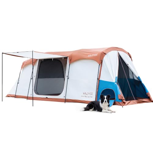 Carpa de camping para 10 personas con habitación para mascotas y cubierta impermeable grande para familia miniatura 1