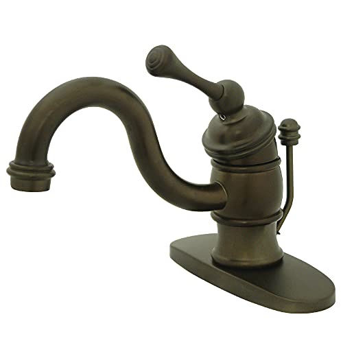 Kingston Brass KB3405BL Victorian 4-Inch Centerset Lavatory Faucet, Oil Rubbed Bronze with Metal lever handle