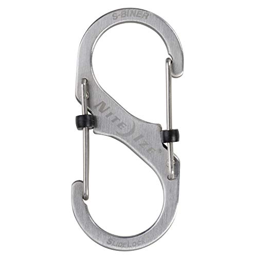 Size-3 S-Biner SlideLock Dual Carabiner, Locking Gates, Stainless Steel