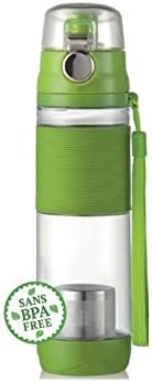 Travel Tea Bottle with Stainless Steel Infuser Filter, Tritan - Green