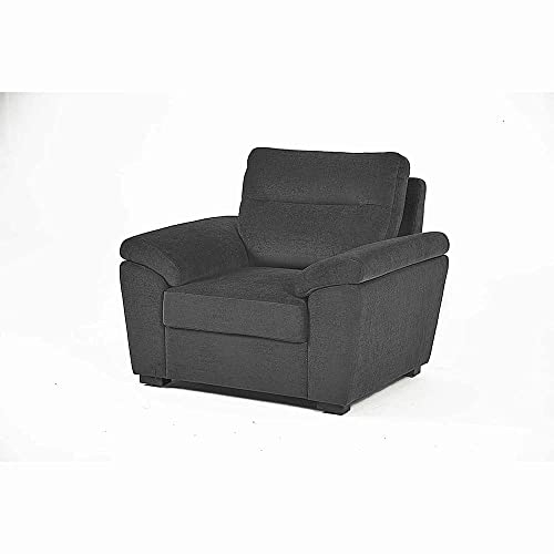 Image of Wakefit Sofa Set | 3 Year Warranty | Sofa 1 Seater, 1 Seater Sofa for Living Room, Wooden Sofa Set, Sofa Set Single Seater - Lounger(Malphino : Smoke Grey)