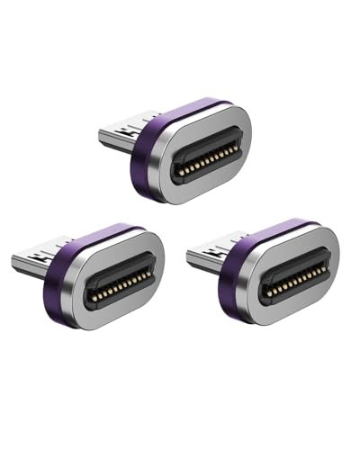 EndlesShine Magnetic Adapter Tips 3 Pack 24 PINS USB2.0 Replacement OTG Tips for Micro Android Devices Magnetic Phone Cable Male Adapter (Micro USB)