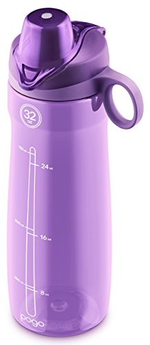 Image of Pogo BPA-Free Plastic Water Bottle with Chug Lid, Purple, 32 oz.