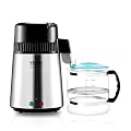 VEVOR Water Distiller, 4L/1.1 Gallon Pure Water Purifier Filter for Home Countertop, 750W Distilled Water Maker, Stainless Steel Interior Distiller Water Making Machine to Make Clean Water, Silver