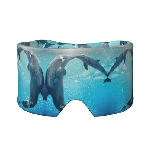 Winter The Dolphin Print Sleep Mask、ソフトな肌に優しいアイカバー、旅行用ヨガのお昼寝用遮光スリーピングマスク