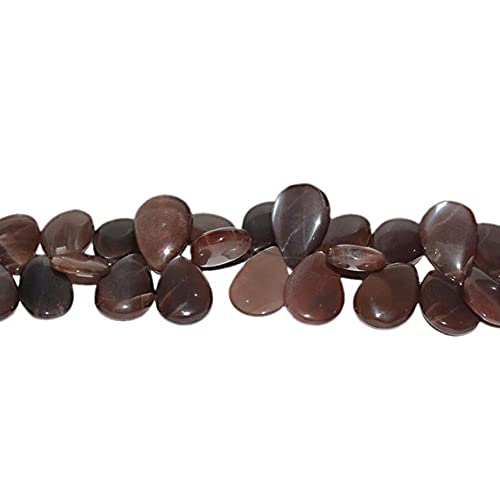 Pierre de lune chocolat briolette poire 10-14mm pour création de bijoux