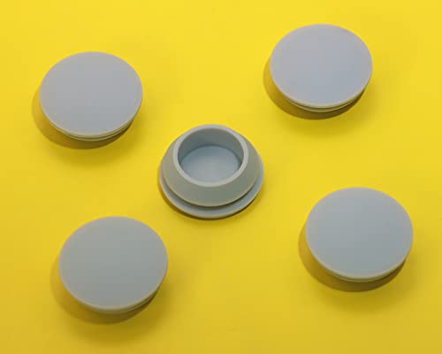 Image of ONLYKXY 5 Pcs Silicone Round Snap in Type Locking Furniture Hole Plugs Button Protective Cover Cap Head (Grey) (20MM(0.78inch))