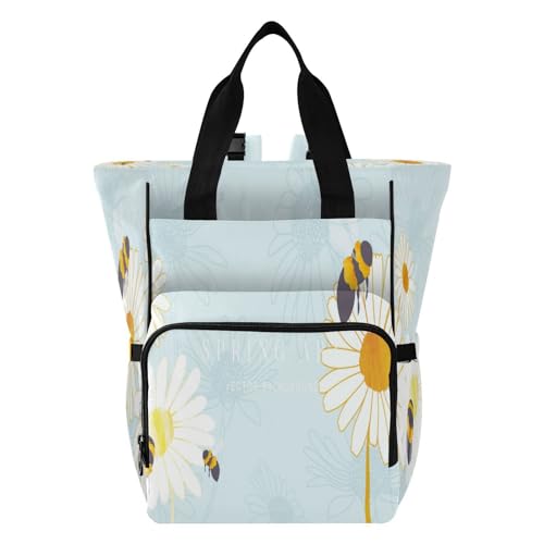 Bolso de pañales impermeable y elegante para papás, para compras casuales, viajes, flores e insectos de lujo, Varios colores, 1 size, Moderno / Equipada