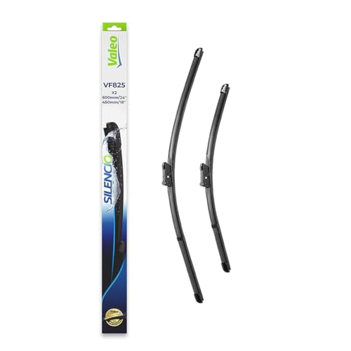 VALEO Silencio Wiper - VF825 - Kit of High Performance, Superior Road Visibility, Easy Installation Original Flat Blades 600mm/450mm - Front - Set of 2 Wiper Blades - 577825