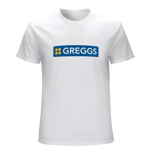 Greggs Logo Fitted T Shirts For Men White XXL