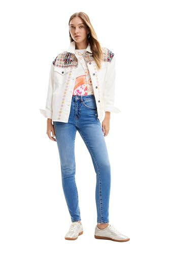 Desigual Women's Slim Embroidered Jeans4