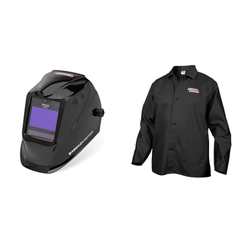 Image of Lincoln Electric Viking 2450 ADV Black Welding Helmet Bundle with Flame-Resistant Cotton Welding Jacket