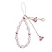 Herbests Cinturino da Polso per Cellulare, Cordino Crystal con Perline Universale per Telefono Decorazione per Telefono Braccialetto Antiscivolo Cordino a Mano per Telefono, Rosa