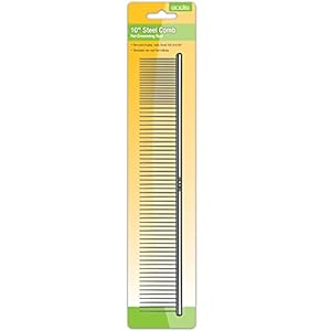 Andis 65725 Stainless-Steel Comb for Knots, Mats & Loose Hair Removal - Effective Dematting Tool Comfortable, Lightweight, Portable & Safe for Dogs, Cats & Pets – Silver, 10-Inch Andis 65725 Stainless Steel Comb for Knots Mats Loose Hair Removal Effective Dematting Tool Comfortable Lightweight Portable Safe for Dogs Cats Pets–Silver 10 Inch
