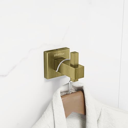 Image of Plantex Stainless Steel Robe Hook for Bathroom /Door Hanger Hook /Wall Towel Hook /Bathroom Accessories - Pack of 1, Aqua (Brass Antique)