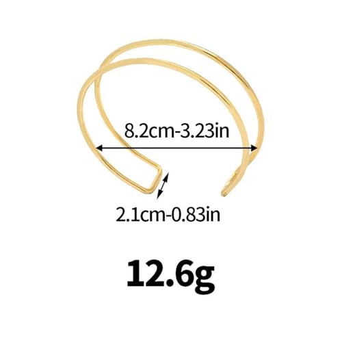 2Pcs Gold Arm Cuff Jewelry for Women Upper Arm Bracelet Bangle Open Adjustable Cuff Bracelet Minimalist Armband Stackable Jewelry for Summer Beach4