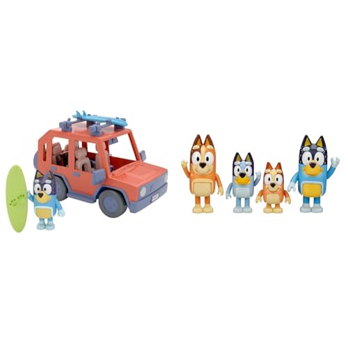 Bluey: Heeler-Familienwagen inklusive Bandit-Figur & and Family: Bingo, Bandit and Chilli 4 Figure Pack Articulated Character Action Figures 2.5 inches Official Collectable Toy Bluey: Heeler-Familienwagen inklusive Bandit-Figur & and Family: Bingo, Bandit and Chilli 4 Figure Pack Articulated Character Action Figures 2.5 inches Official Collectable Toy