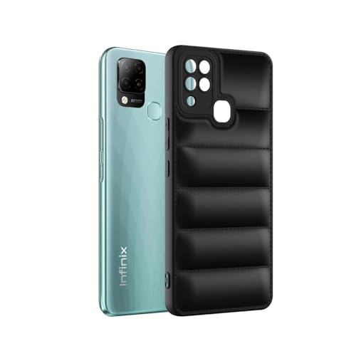 Image of Solimo Rubber Puffer Case Camera Protection Soft Back Cover for Infinix Hot 10S - Black