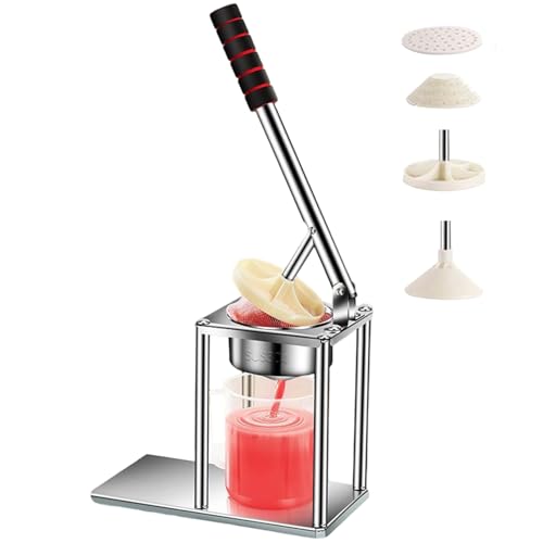 Spremiagrumi Manuale, Spremiagrumi Manuale Spremifrutta in Acciaio Inossidabile 304 Estrattore di Succo efficiente con Misurino da 300 ml per Arance, Uva, Limoni, Bacche, Frutta