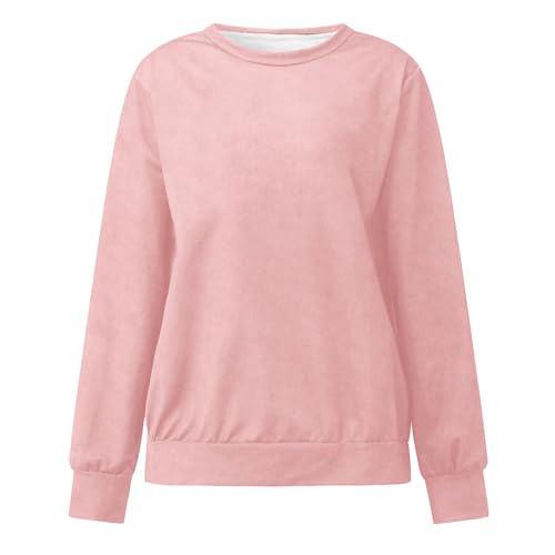 AMDOLE Sudadera con capucha para mujer, cuello del Reino Unido, manga larga, bonita, versión holgada, suéter con cremallera para mujer, rosa, XL
