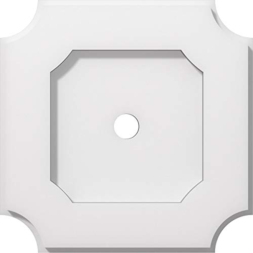 Image of Ekena Millwork CMP10LE-01000 Locke Architectural Grade PVC Contemporary Urethane Ceiling Medallions 10 inchOD x 1 inchID x 6 inchC x 1 inchP