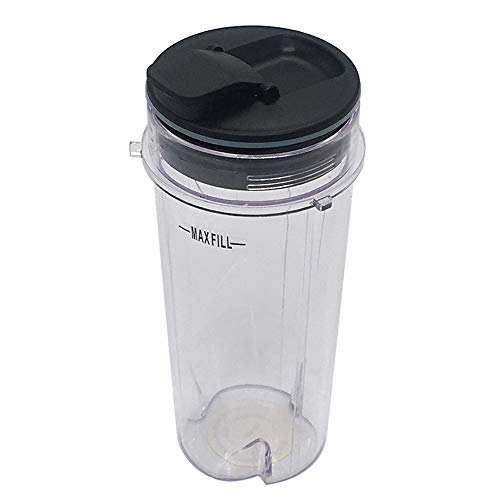 Paquete de 2 vasos de 16 oz con tapa para licuadora Nutri Ninja miniatura 2