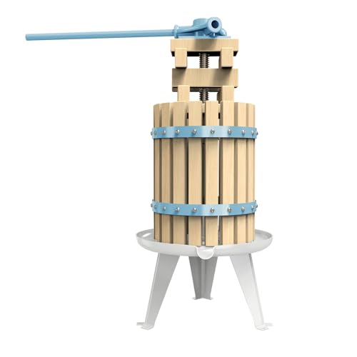 SQUEEZE master Fruit Apple Cider Wine Classic Press-Blue-1.6 Gallon/6L-Solid Wood Basket-Vintage traditional juicer-Pole Handle Bar for Juice,Wine,Cider-1 free filter bag included by SQUEEZE master - Used condition - CA$121.66
