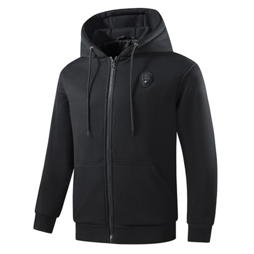 Sweat à capuche zippé homme manches longues veste automne hiver poches