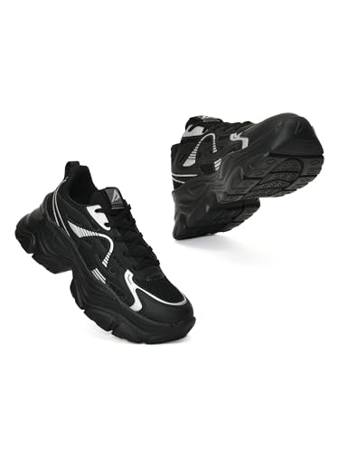 Image of Impakto Women Chunky Sneakers | Lightweight & Breathable Upper for Airflow | Shock Absorbing Padded Insole | Skid Resistant Outsole for Firm Grip for Travel, Party & College Casual Shoes