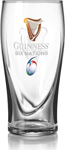 Guinness Official Six Nations Gravity Beer Pint Glass, Classic Memorabilia (540 ml)