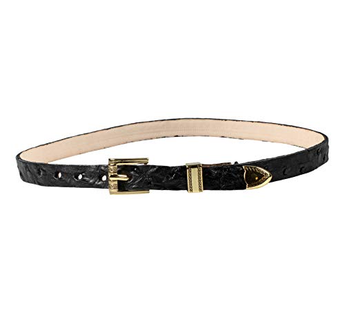 White Diamonds Boots Western Cowboy Hat Band Ostrich Leather Multiple Colors Toquillas para texanas (Black)