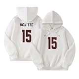 Shxinet NIK BONITTO Hoodie sweatshirt Tshirt Jersey Football White Cotton Fleece Brushed Soft US Sizing, Kangaroo Pocket for Men's Sports Casual
