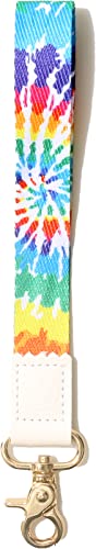 Rainbow Tie Dye Wrist Lanyard Key Chain, Cool Wrist Lanyards For Key Chain Holder, Wristlet Keychain For Women And Men #TOP1