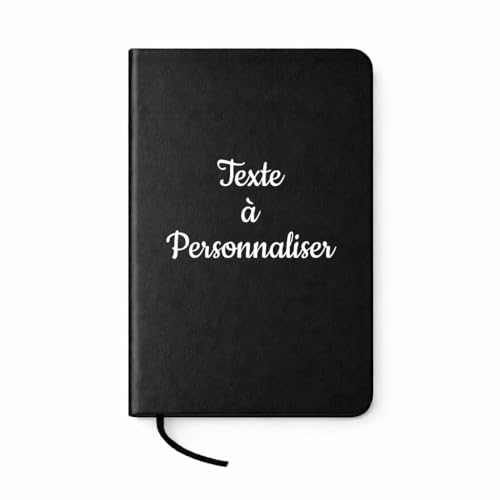 Générique Carnet noir personnalisé – Petit carnet à personnaliser – Cadeau original bureau, notes, idées, journal - 9 cm x 14 cm 144 pages