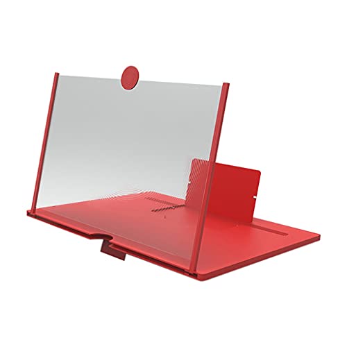 Amplificador de pantalla de 12" con soporte plegable rojo para móviles 2