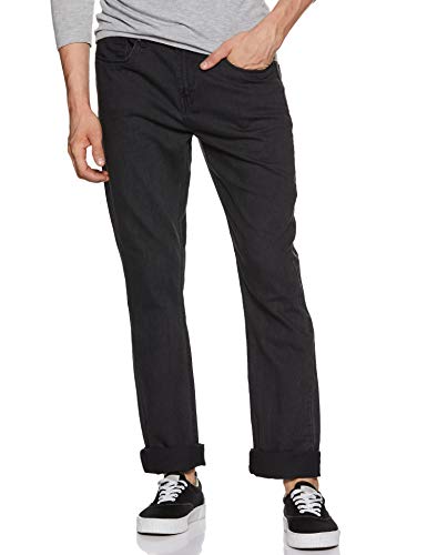 Image of Amazon Brand - Symbol Men's Relaxed Fit Jeans (ADBX-RN-586 Black1 28)