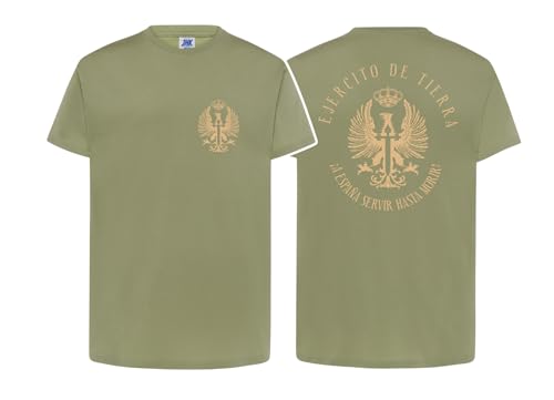 Camiseta de Adulto Ejército de Tierra Español Veterano Soldado Militar Patriota Bandera de España Honor Lealtad y Servicio a la nación