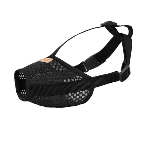 小型犬、中型犬、大型犬用のメッシュマスク。噛む際の噛みつきを防ぎ、小型犬に調節可能な通気性を提供するように設計されています。(Black,S)