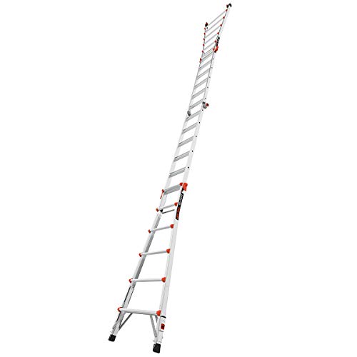 Little Giant Ladders, Velocity with Wheels, M26, 26 Ft, Multi-Position Ladder, Ratchet Leg levelers, Aluminum, Type 1A, 300 lbs Weight Rating, (15426-801)