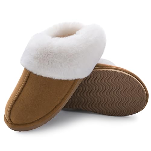 Litfun-Fuzzy-House-Slippers-for-Women-Fluffy-Memory-Foam-Suede-Slippers-with-Faux-Fur-Collar-Indoor-Outdoor 312Z4ngkEJL