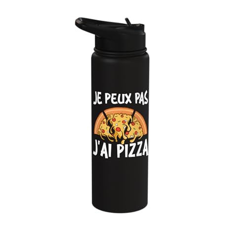 Je Peux Pas J'Ai Pizza Humour Gift Pizza Lover Stainless Steel Insulated Water Bottle