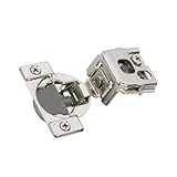 Amerock 2 Pack 1-1/4 inch Overlay Soft-Closing Compact Concealed Hinge for Face Frame Cabinet, 105-degree Opening Angle with 3-Way adjustability