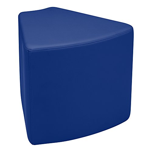Image of Sprogs 18 inch H Structured Wedge Stool -Flexible Modular Collaborative Soft Seating for Office, Home, Lounge and School Classrooms with Durable Frame & Set of 2 inch Legs Add-on - Blue