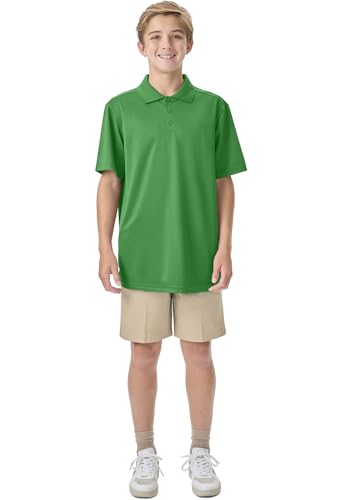 Classroom School Uniforms Unisex Polo T-Shirts with Moisture Wicking & Ribbed Collar - CR8604