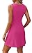 WIHOLL Women's Sleeveless A-Line Mini Dress Spring Summer Boat Neck Cute Little Short Going Out Date Night Petite Club Party Dinner Birthday Elegant Formal Cocktail Dresses Hot Pink XS
