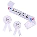NEWHAPPYLAND Baby Shower Decorations Sash and Tinplate Badge Mommy to Be and Daddy to Be Gender Reveal Baby Shower