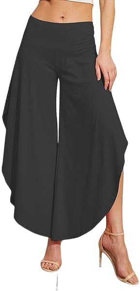 UDEAR Black Side Slit Palazzo Pants Size 1X