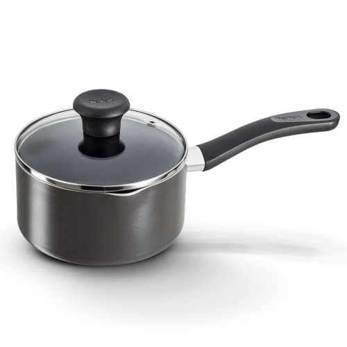 Tefal Delicia 16 cm Non-Stick Sauce Pan with Lid - Smart Thermo Signal Temperature Indicator Technology - B4682285 (Black)