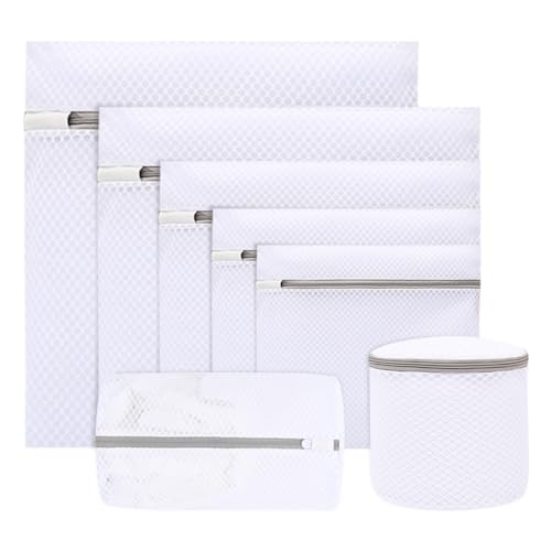 Sac à linge pour machine réutilisable lot de 7 sacs solides en maille filet